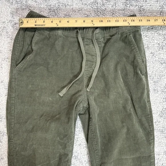 Katin Pants Men's Small‎ Olive Green Corduroy Elastic Waist Drawstring EUC - Picture 2 of 10